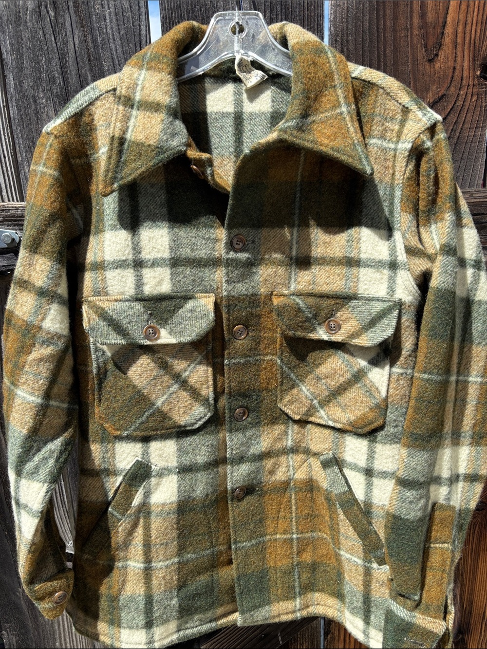 VTG 60’s Woolrich Plaid Pure Virgin Wool Men's Hunting Jacket , 42 , $46